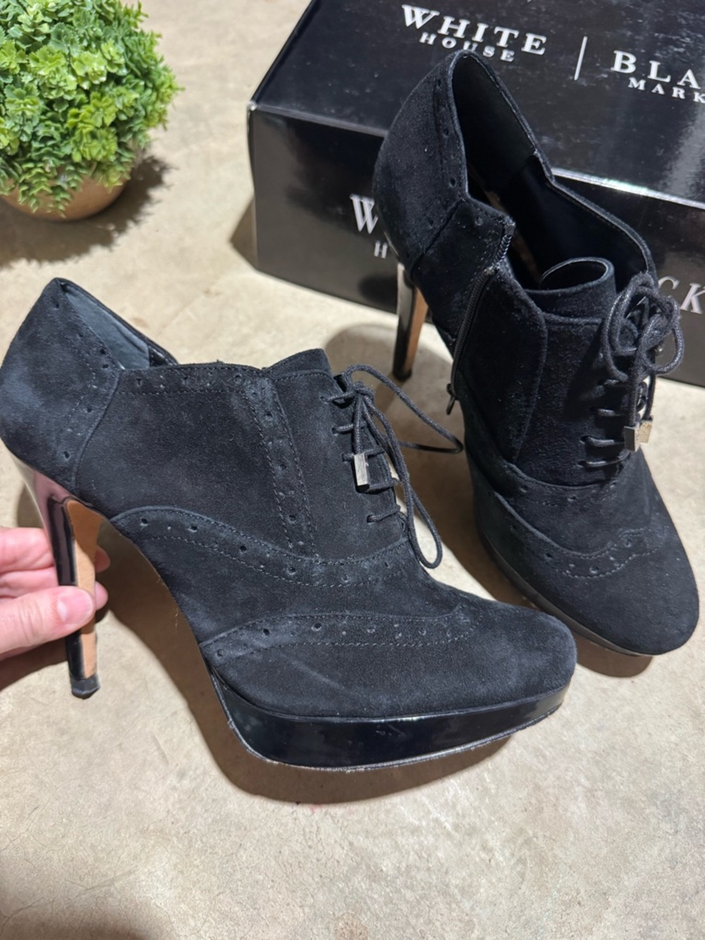 WHBM Ramsey Heeled Boots Women’s Size‎ 7.5 Victorian Gothic Steam Punk Leather
